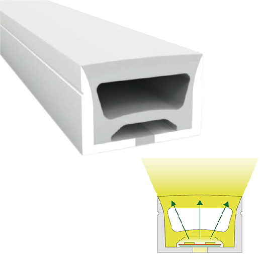 27*20mm 120° Top Emitting LED Neon Flex Tube Waterproof IP67 For 15mm LED Strip Light